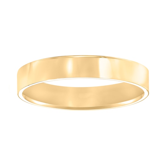 4.0mm Engravable Pipe Cut Comfort-Fit Wedding Band in 10K Gold (1 Line)