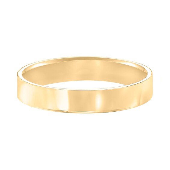 4.0mm Engravable Pipe Cut Comfort-Fit Wedding Band in 10K Gold (1 Line)