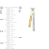 Thumbnail Image 4 of White Lab-Created Sapphire Double Row Split Hoop Earrings in Sterling Silver and 24K Gold Plate