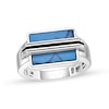 Thumbnail Image 1 of Rectangular Turquoise Overlay Ring in Sterling Silver