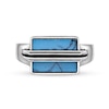 Thumbnail Image 2 of Rectangular Turquoise Overlay Ring in Sterling Silver