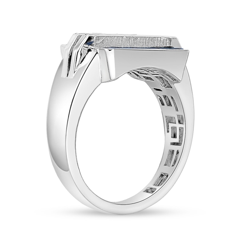 Main Image 3 of Rectangular Turquoise Overlay Ring in Sterling Silver
