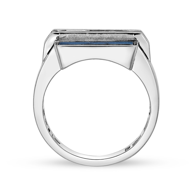 Main Image 4 of Rectangular Turquoise Overlay Ring in Sterling Silver
