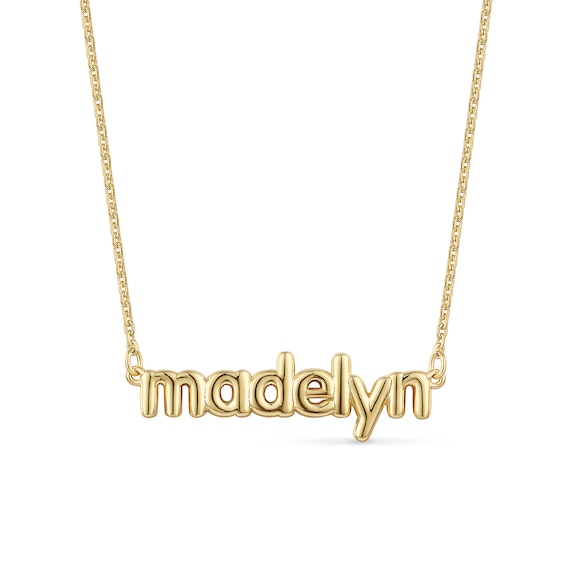Lowercase Bubble Letters Name Necklace in Sterling Silver (1 Line)