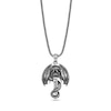 Thumbnail Image 3 of Black Spinel Oxidized Dragon Cross Pendant in Sterling Silver - 24"