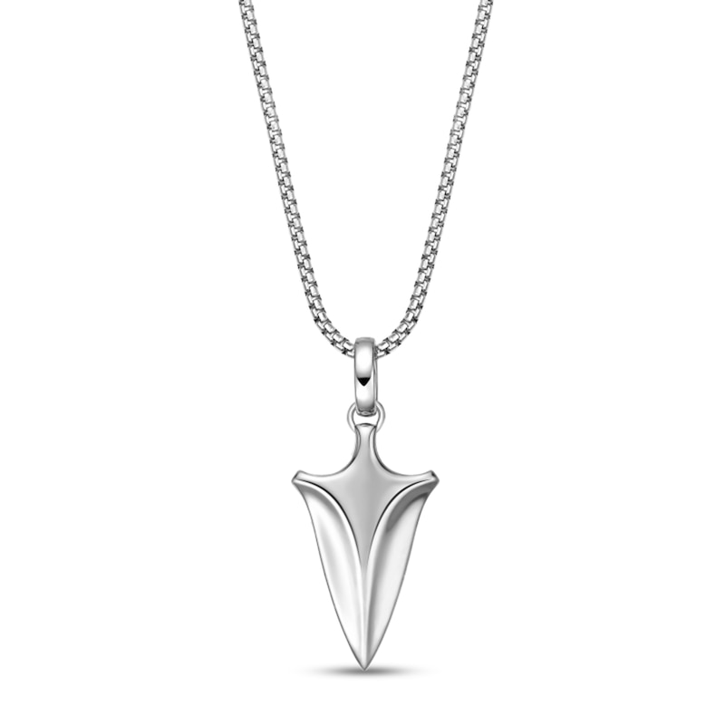 Main Image 3 of 1/5 CT. T.W. Black Diamond Arrow Pendant in Sterling Silver - 24"