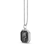 Thumbnail Image 2 of 1/20 CT. T.W. Black Diamond Skull Octagon Pendant in Sterling Silver and Black Rhodium Plate - 24"