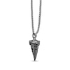 Thumbnail Image 2 of Black Spinel Hammered Arrow Pendant in Sterling Silver and Black Rhodium Plate - 24"