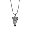 Thumbnail Image 3 of Black Spinel Hammered Arrow Pendant in Sterling Silver and Black Rhodium Plate - 24"