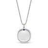 Thumbnail Image 3 of Blue Sapphire and 1/4 CT. T.W. Black Diamond Wolf Head Cushion Pendant in Sterling Silver - 24"