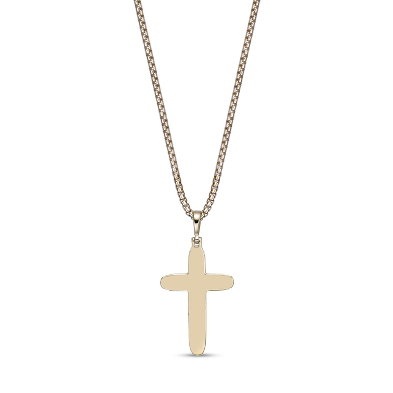 Main Image 3 of 1/4 CT. T.W. Diamond Cross Pendant in Sterling Silver with 18K Gold Plate - 24"
