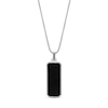 Thumbnail Image 1 of Octagon Onyx and Black Spinel Dog Tag Pendant in Sterling Silver - 24”
