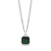 Thumbnail Image 1 of Octagon Green Malachite Pendant in Sterling Silver - 24"