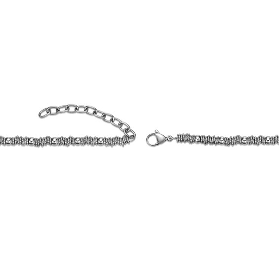 4.0mm Beaded Chain Necklace in Solid Stainless Steel - 20"