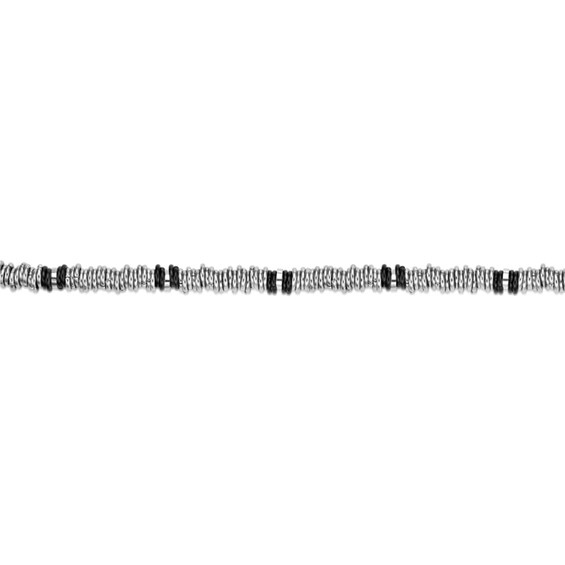 5.0mm Beaded Chain Necklace in Solid Stainless Steel and Black Ion Plated - 20"