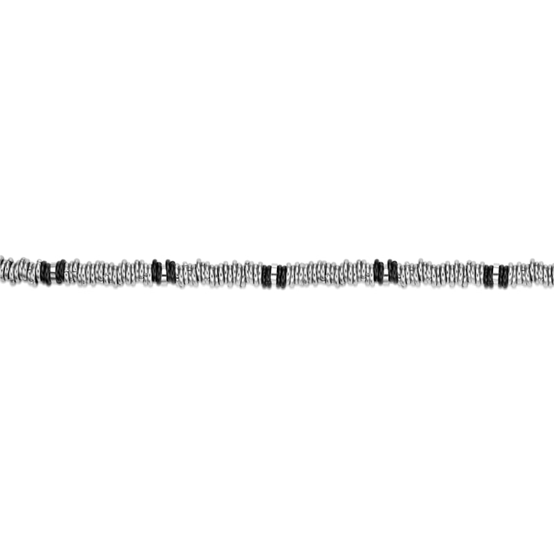 Main Image 2 of 5.0mm Beaded Chain Necklace in Solid Stainless Steel and Black Ion Plated - 20"