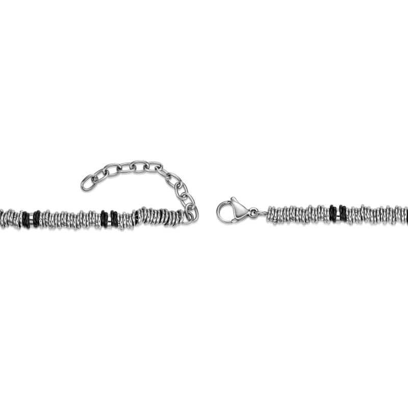 Main Image 3 of 5.0mm Beaded Chain Necklace in Solid Stainless Steel and Black Ion Plated - 20"