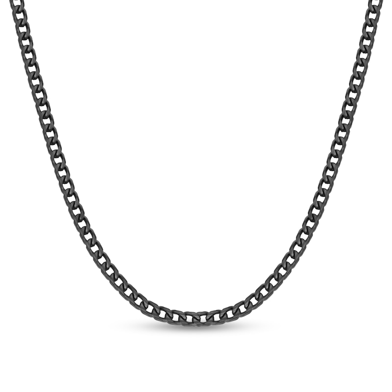Main Image 1 of 5.0mm Franco Chain Necklace in Solid Stainless Steel with Black Ion Plate - 24&quot;