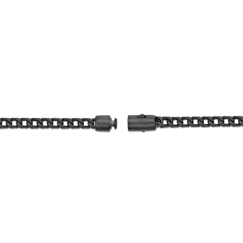 Main Image 4 of 5.0mm Franco Chain Bracelet in Solid Stainless Steel with Black Ion Plate - 8.5"