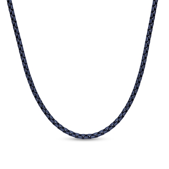 6.0mm Box Chain Necklace in Solid Stainless Steel with Grey Ion Plate - 24"