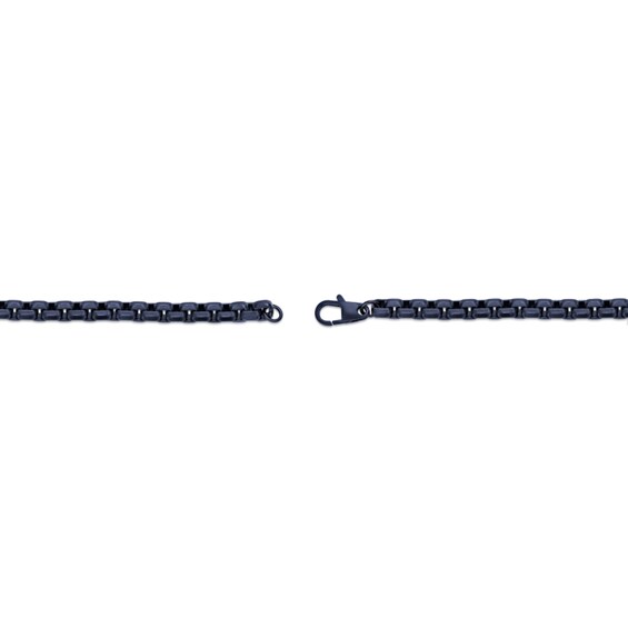 6.0mm Box Chain Necklace in Solid Stainless Steel with Grey Ion Plate - 24"