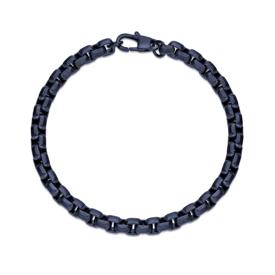 6.0mm Box Chain Bracelet in Solid Stainless Steel with Grey Ion Plate - 8.5"
