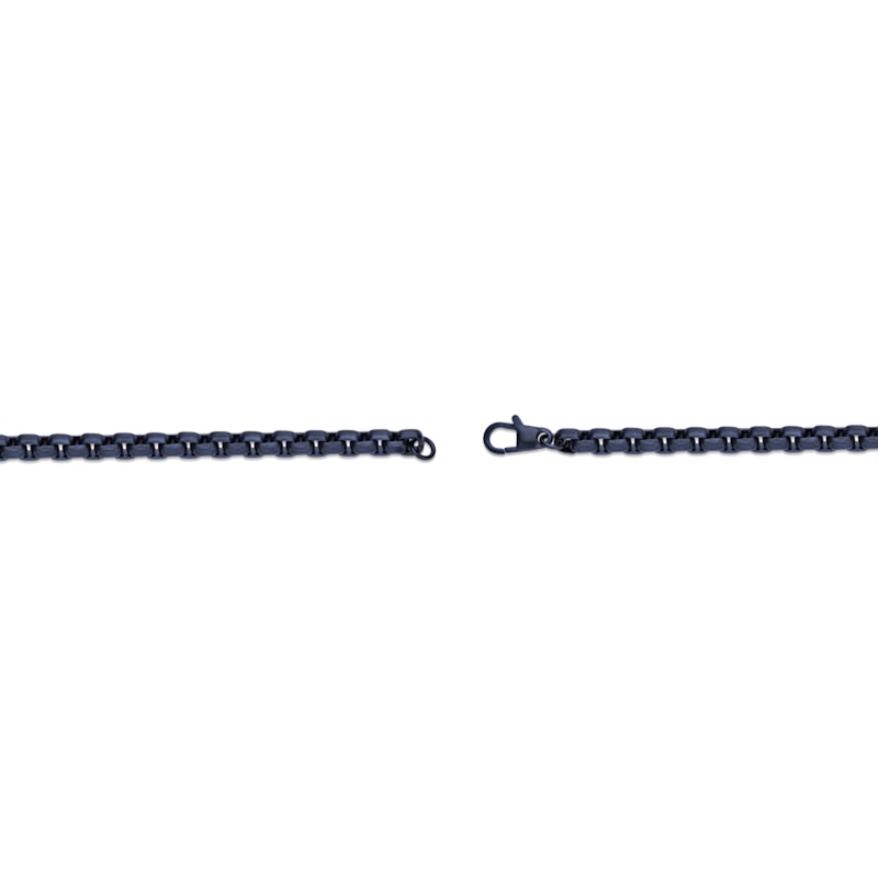 Main Image 4 of 6.0mm Box Chain Bracelet in Solid Stainless Steel with Grey Ion Plate - 8.5"