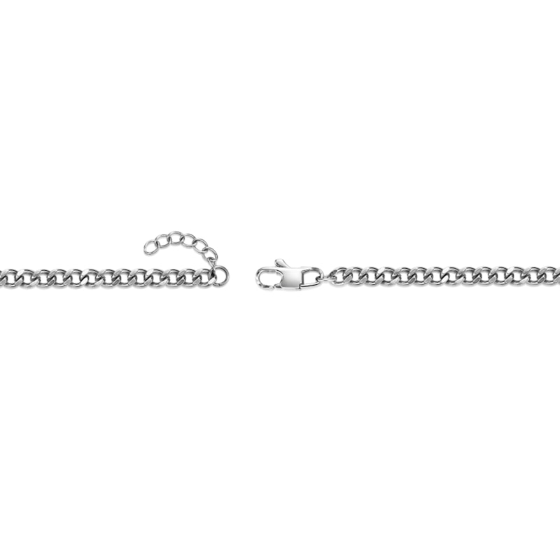 Main Image 4 of Satin Octagon Center Curb Chain Bracelet in Solid Stainless Steel - 8.25"