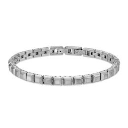 6.0mm Satin Pyramid Link Bracelet in Solid Stainless Steel - 8.25”