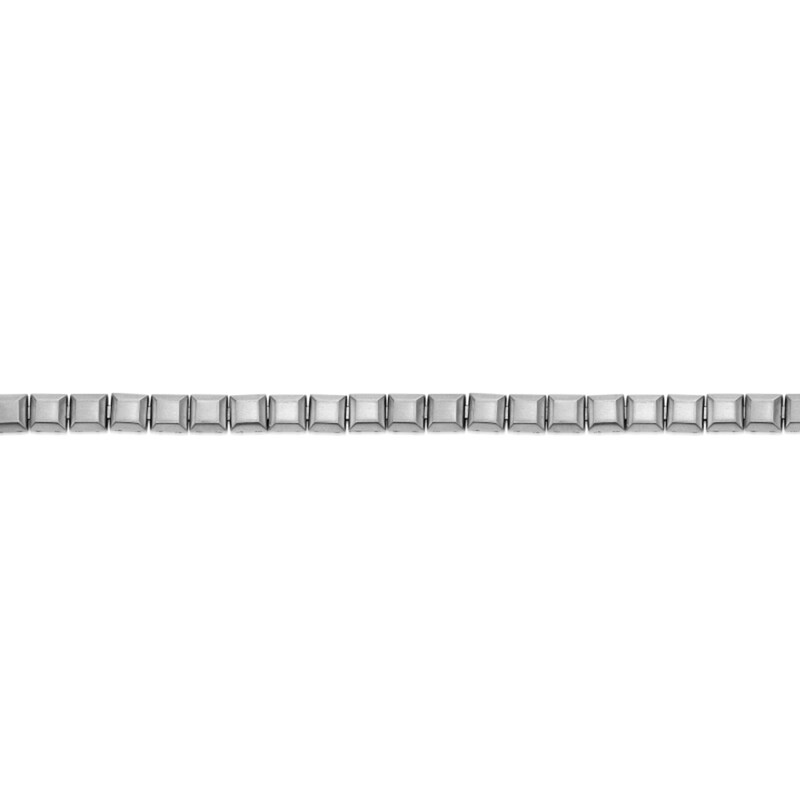 Main Image 2 of 6.0mm Satin Pyramid Link Bracelet in Solid Stainless Steel - 8.25”