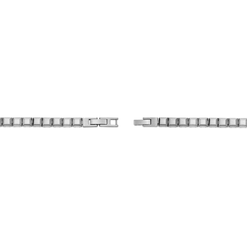 Main Image 3 of 6.0mm Satin Pyramid Link Bracelet in Solid Stainless Steel - 8.25”