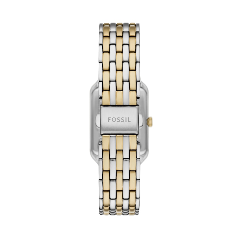 Main Image 2 of Ladies’ Fossil Raquel Two-Tone IP Watch with Rectangle Black Dial and Charm Bracelet Box Set (Model: ES5376SET)
