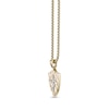 Thumbnail Image 2 of Hammered Cross Shield Pendant in Stainless Steel with Yellow Ion Plate - 24&quot;