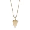 Thumbnail Image 3 of Hammered Cross Shield Pendant in Stainless Steel with Yellow Ion Plate - 24&quot;