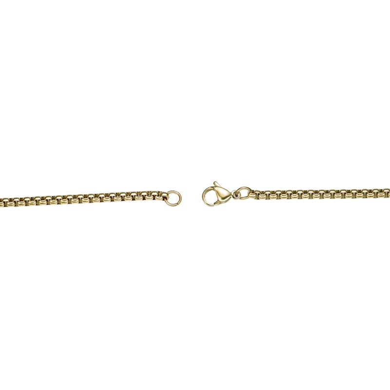Main Image 4 of Hammered Cross Shield Pendant in Stainless Steel with Yellow Ion Plate - 24&quot;