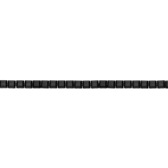 6.0mm Satin Pyramid Link Bracelet in Solid Stainless Steel with Black Ion Plate - 8.25”