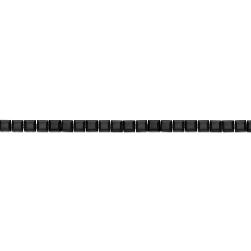 Main Image 2 of 6.0mm Satin Pyramid Link Bracelet in Solid Stainless Steel with Black Ion Plate - 8.25”