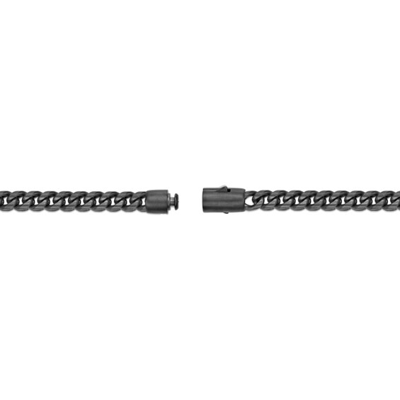 8.0mm Franco Chain Bracelet in Solid Stainless Steel with Black Ion Plate - 8.5"