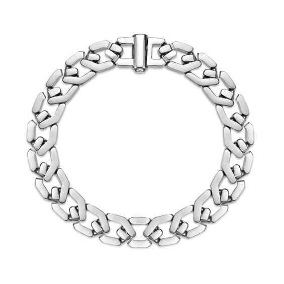 10.0mm Hexagon Link Chain Bracelet in Solid Stainless Steel - 8.5”