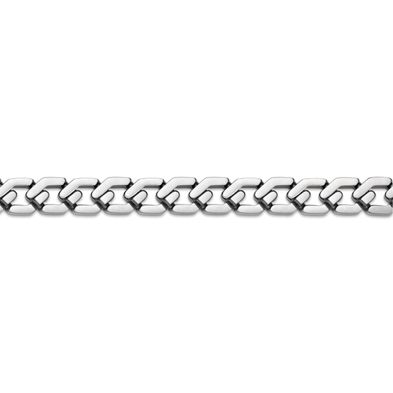 10.0mm Hexagon Link Chain Bracelet in Solid Stainless Steel - 8.5”