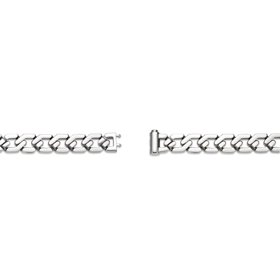 10.0mm Hexagon Link Chain Bracelet in Solid Stainless Steel - 8.5”