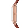 Thumbnail Image 3 of Ladies’ Fossil Raquel Rose-Tone Strap Watch with Rectangle White Dial and Charm Bracelet Box Set (Model: ES5377SET)