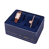 Thumbnail Image 4 of Ladies’ Fossil Raquel Rose-Tone Strap Watch with Rectangle White Dial and Charm Bracelet Box Set (Model: ES5377SET)