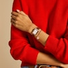 Thumbnail Image 6 of Ladies’ Fossil Raquel Rose-Tone Strap Watch with Rectangle White Dial and Charm Bracelet Box Set (Model: ES5377SET)