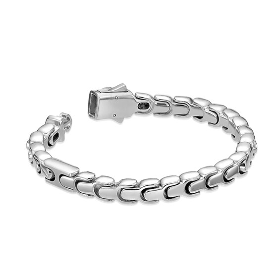 8.0mm U-Link Chain Bracelet in Solid Stainless Steel - 8.25"