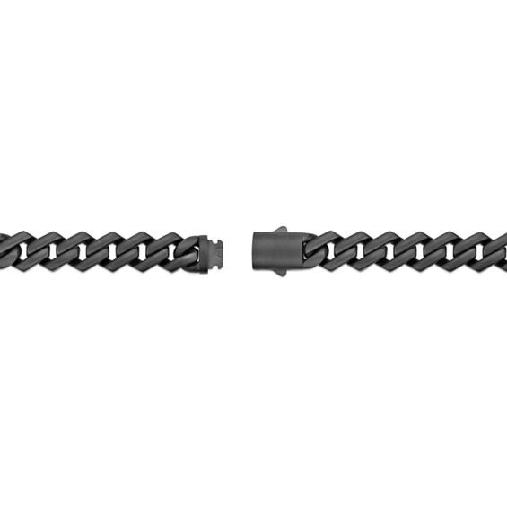 12.0mm Geometric Link Chain Bracelet in Solid Stainless Steel with Black Ion Plate - 8.5"