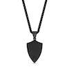 Thumbnail Image 3 of Hammered Cross Shield Pendant in Stainless Steel with Black and Yellow Ion Plate - 24"