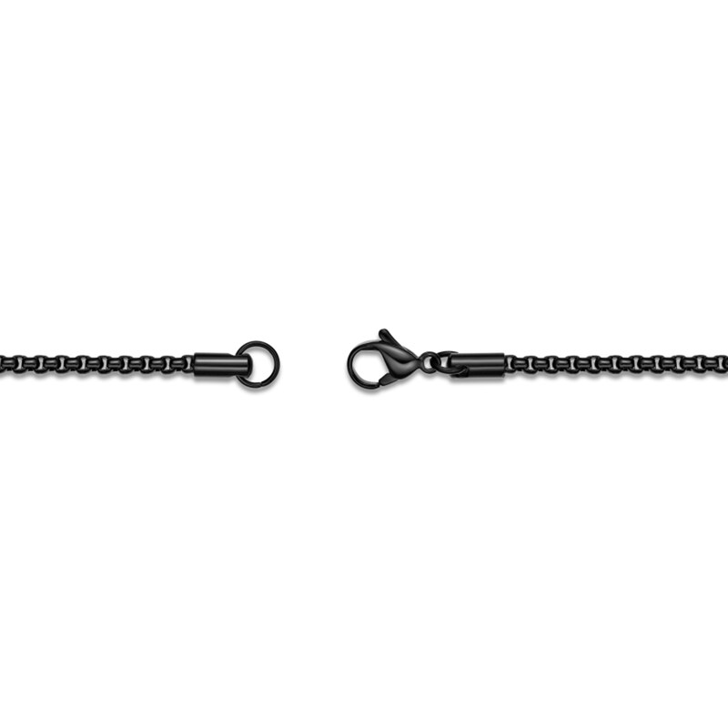 Main Image 4 of Hammered Cross Shield Pendant in Stainless Steel with Black and Yellow Ion Plate - 24"