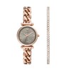 Thumbnail Image 1 of Ladies’ Fossil Carlie Rose-Tone IP Watch with Grey Dial and Crystal Tennis Bracelet Box Set (Model: ES5378SET)