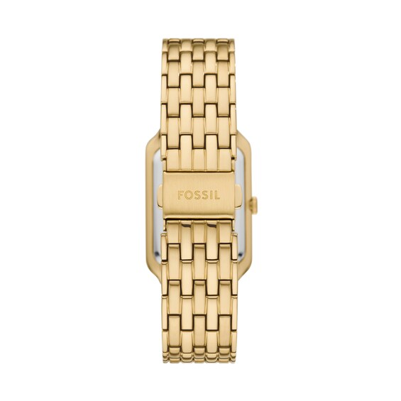 Ladiesâ Fossil Raquel Crystal Accent Gold-Tone IP Watch with Rectangular Red Snake Dial (Model: Es5379)